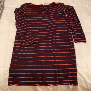 18. Red and navy blue stripped dress